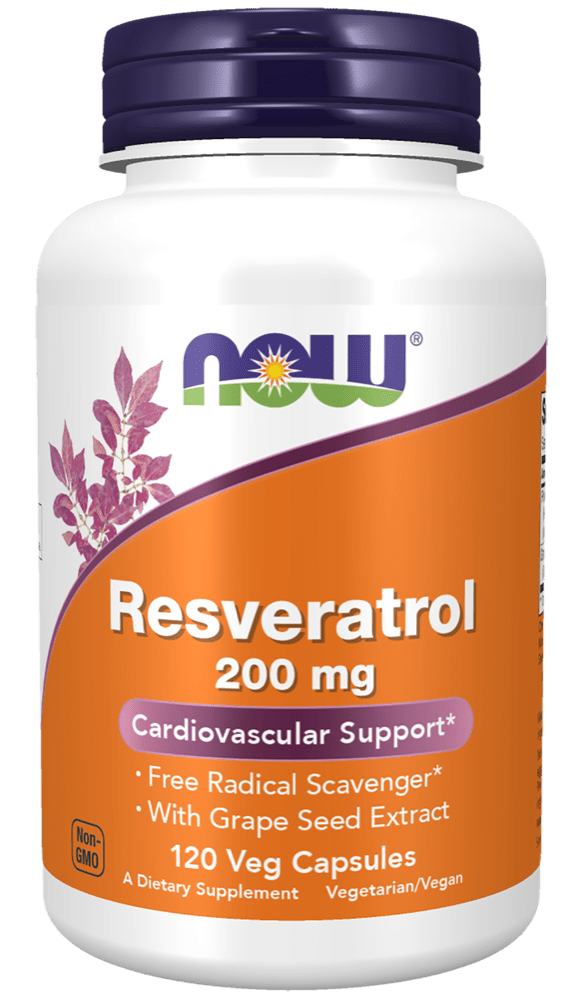 Now Vitamins - Natural Resveratrol 200 Mg 120 Vcaps