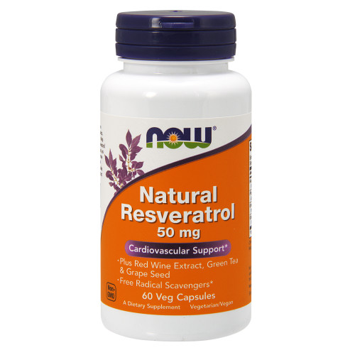 Now Vitamins - Natural Resveratrol 60 Vcaps 50Mg