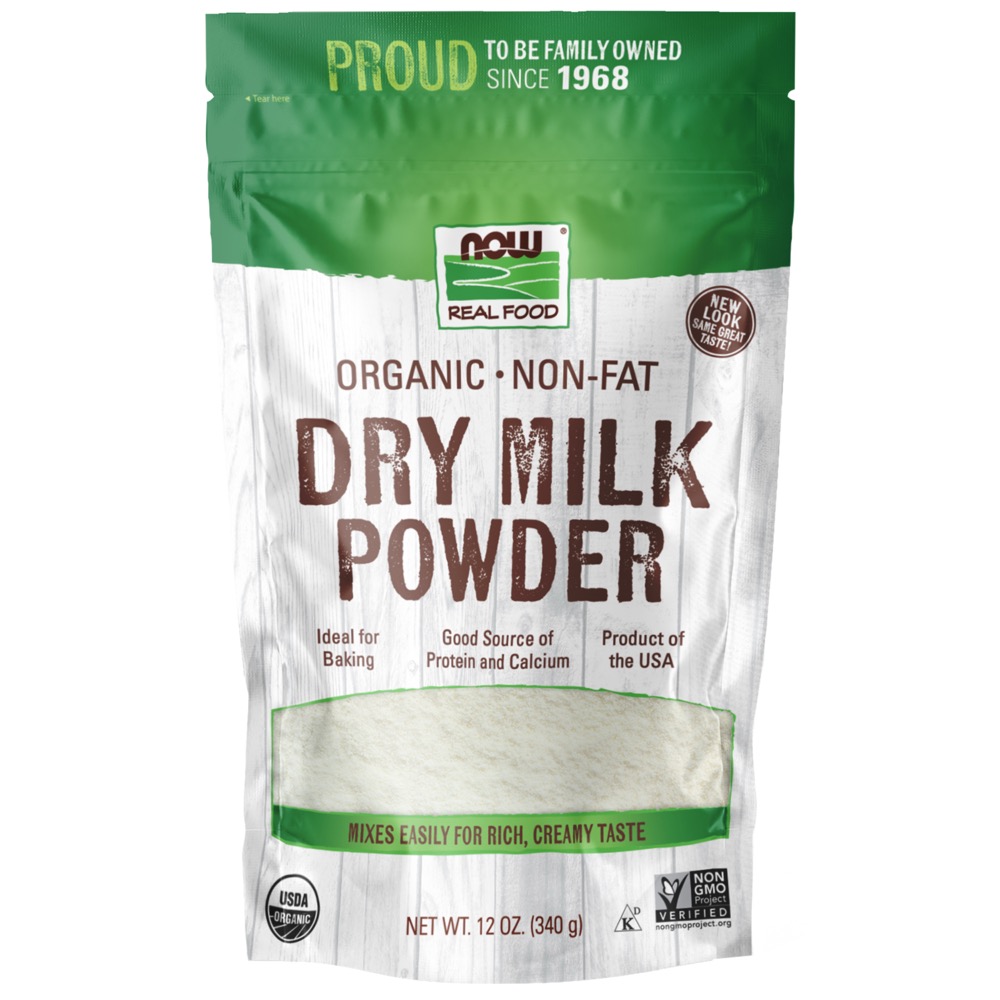 Now Vitamins - Non-Fat Dry Milk (Non-Instant Certified Organic) 12 oz 