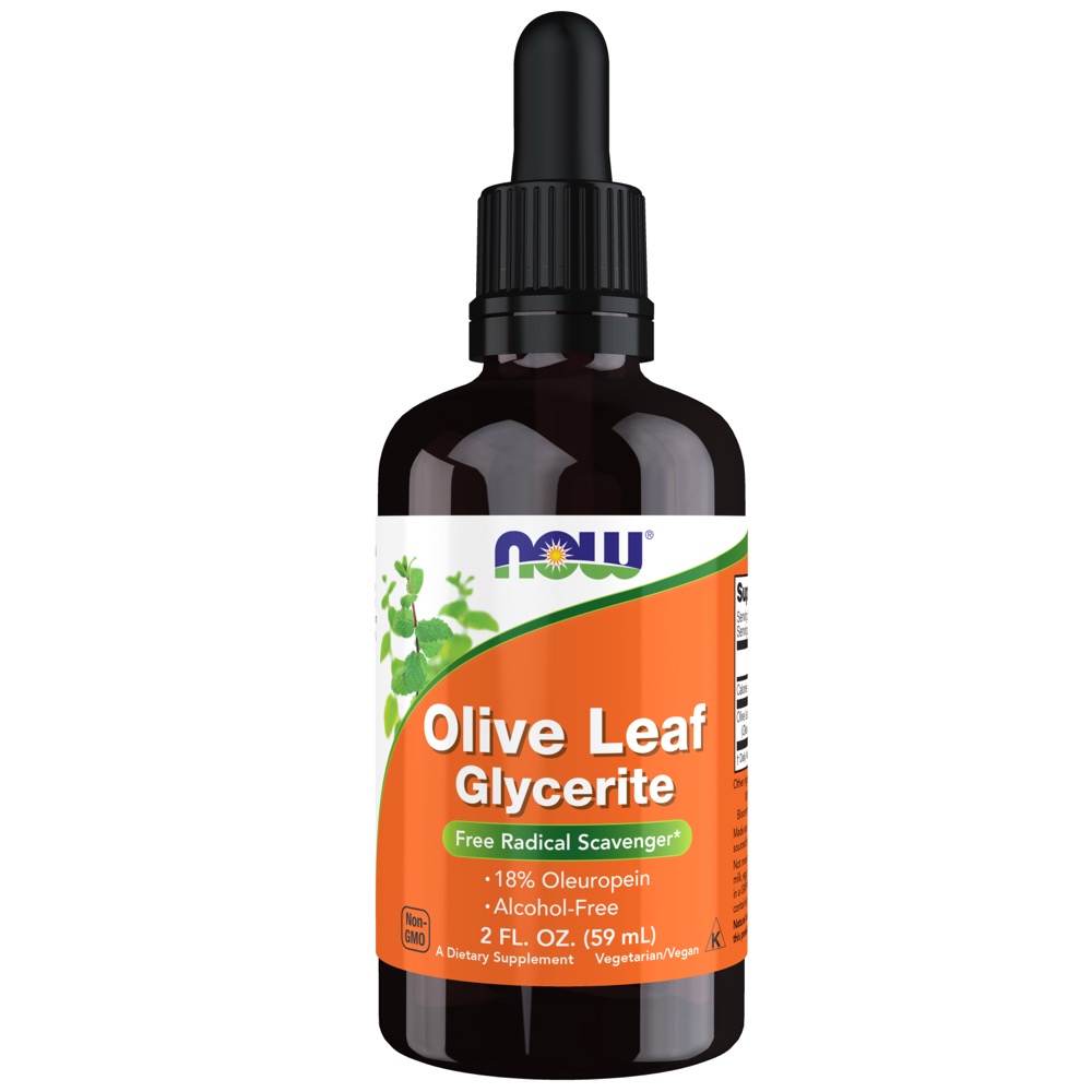 Now Vitamins - Olive Leaf 18% Std Glycerite  2 oz