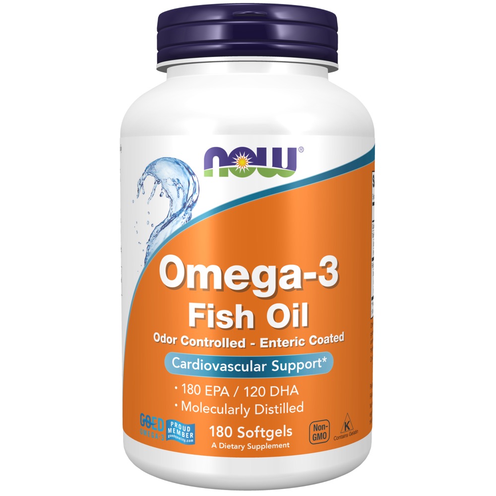 Now Vitamins - Omega-3 1000 Mg Molecularly Distilled 180 Softgels 