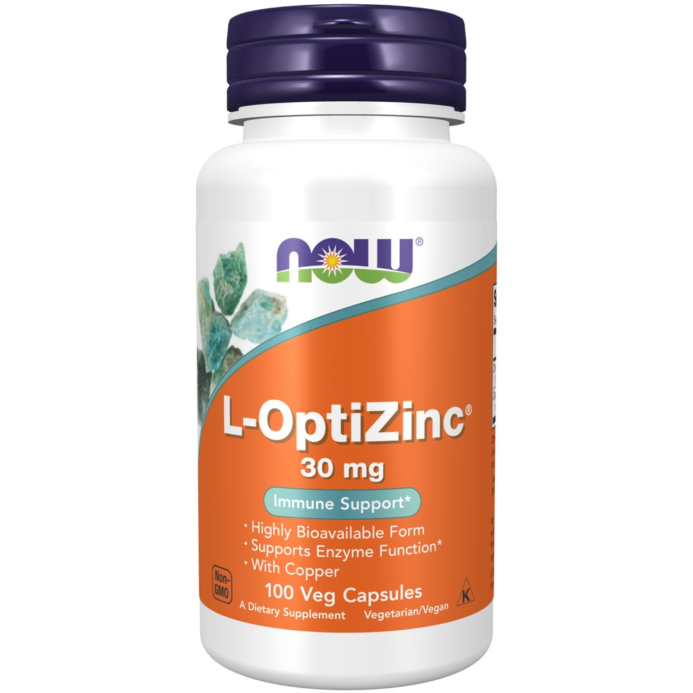Now Vitamins - Optizinc (L) 30Mg + Copper 100 Caps