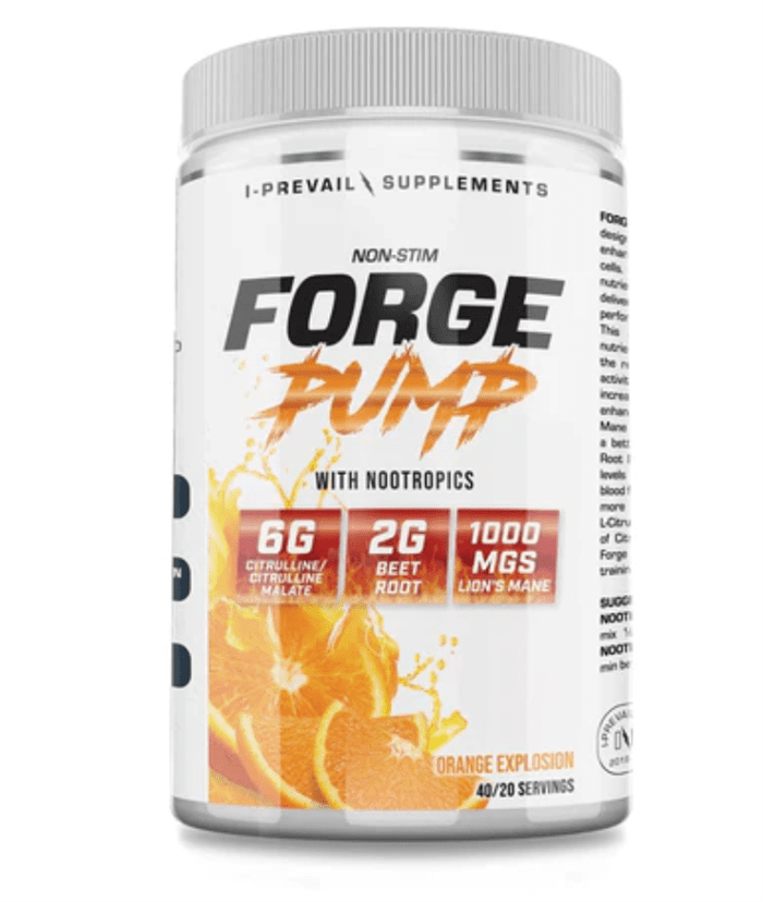 I-Prevail Supplements Forge Pump (Non-Stim) Orange Explosion Flavor 40/20 Servings