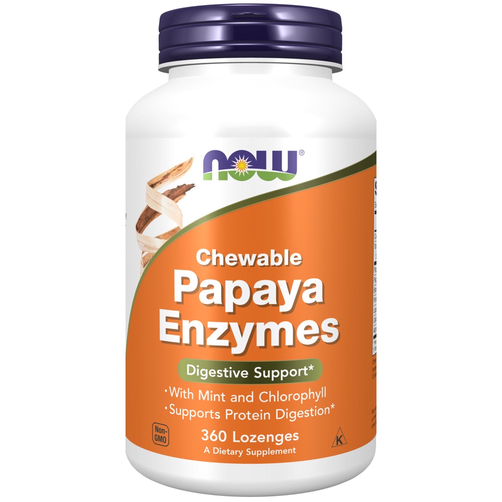 Now Vitamins - Papaya Enzyme Chewable Vegetarian 360 Lozenges