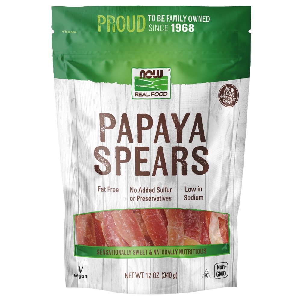 Now Vitamins - Papaya Spears Low Sug 12 oz