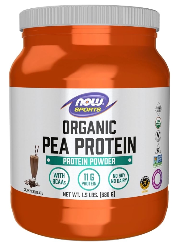 Now Vitamins - Pea Protein Organic Chocolate 23g Serv 1.5 lb 