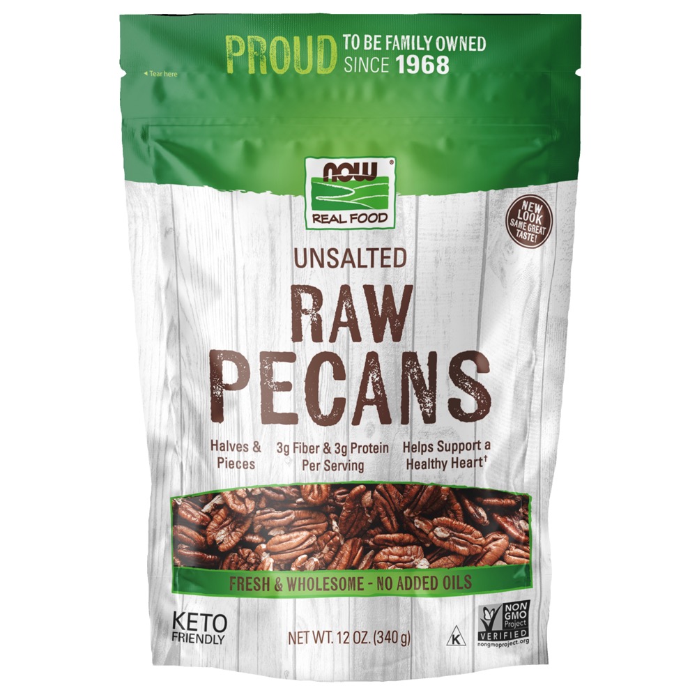 Now Vitamins - Pecans Raw 12 oz