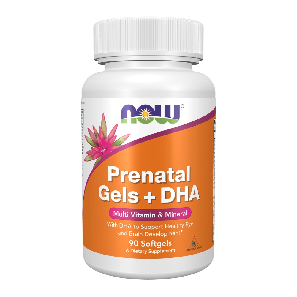 Now Vitamins - Prenatal Gels + DHA - 90 Softgels