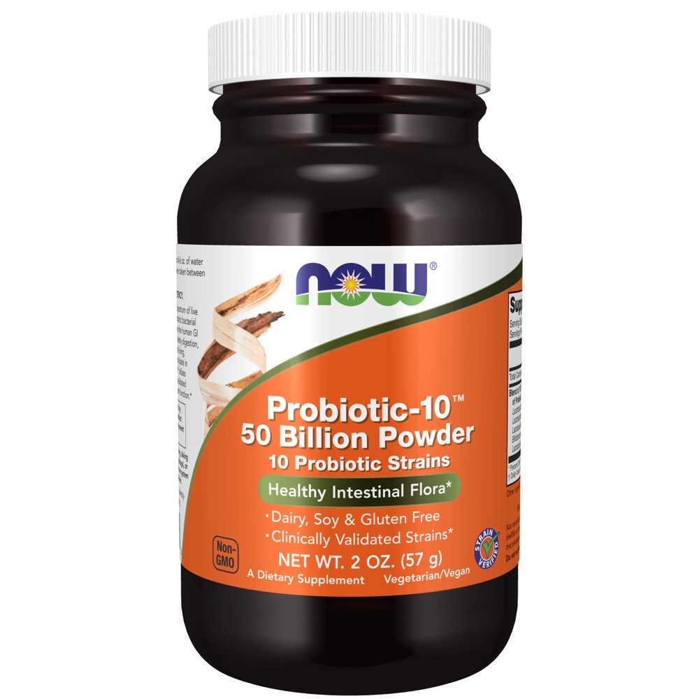 Now Vitamins - Probiotic-10 - 50 Billion Powder 2 oz.