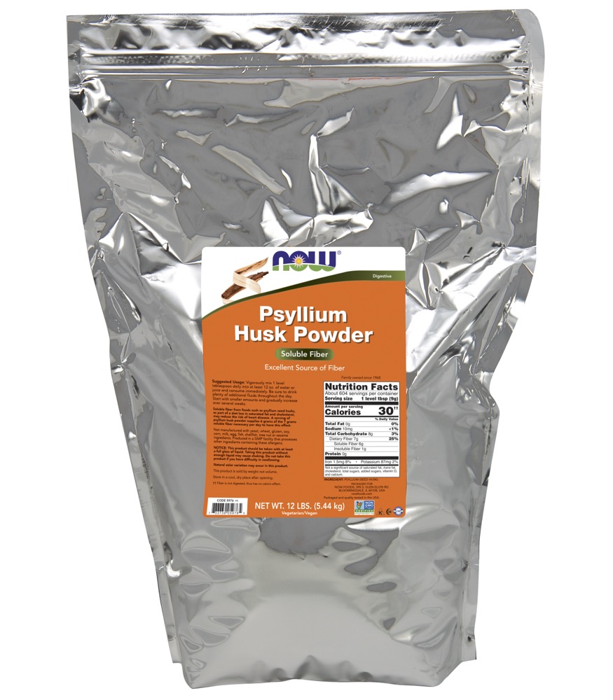 Now Vitamins - Psyllium Husk Powder Mega Pack 12 Lbs. 