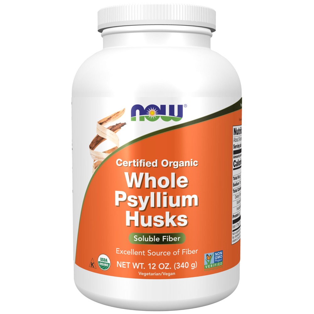 Now Vitamins - Psyllium Whole Husks-Organic 12 oz