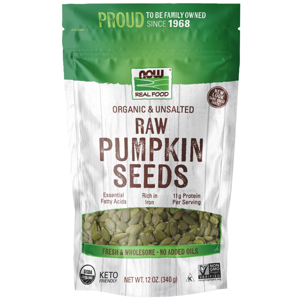 Now Vitamins - Pumpkin Seeds Organic, Unsalted 12 oz.