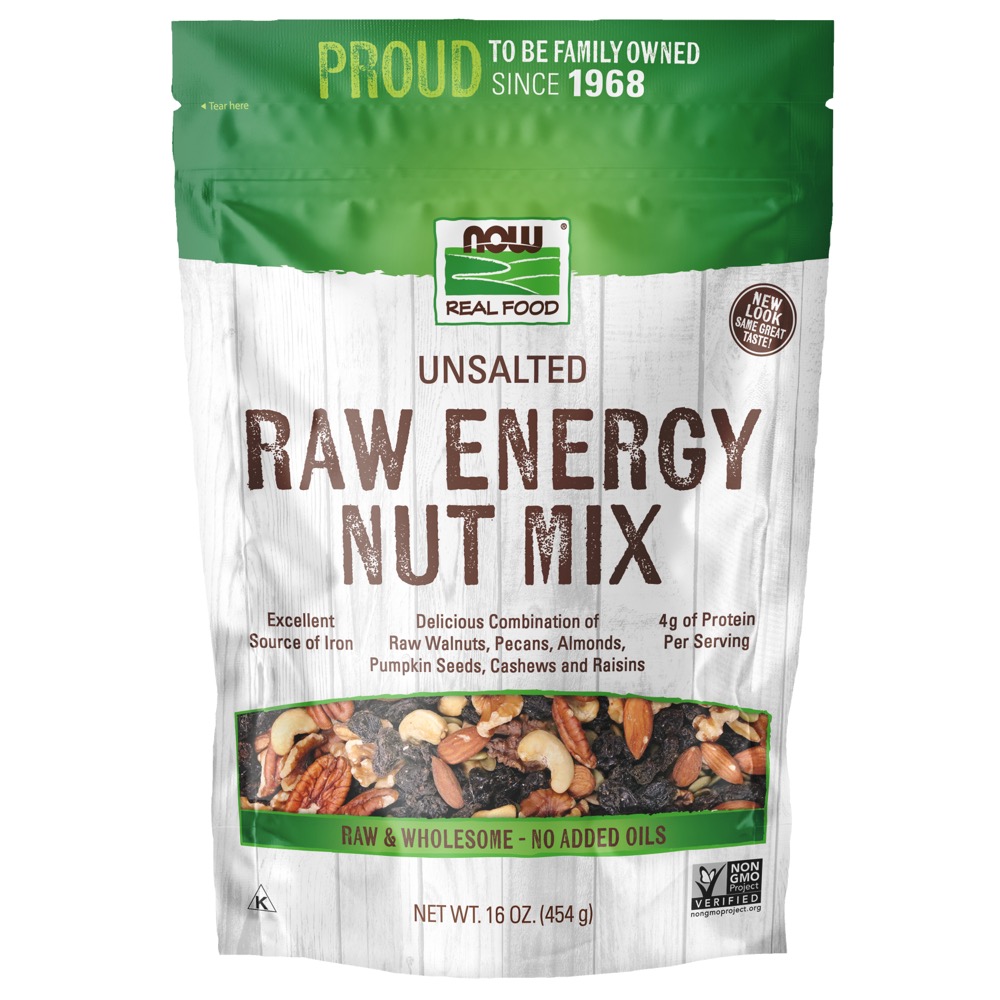 Now Vitamins - Raw Energy Nut Mix, Unsalted - 1 Lb.
