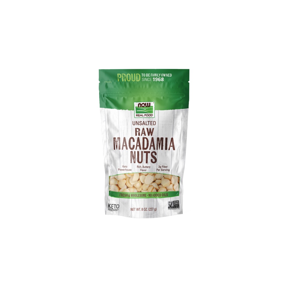 Now Vitamins - Raw Macadamia Nuts (Unsalted) 8 oz.