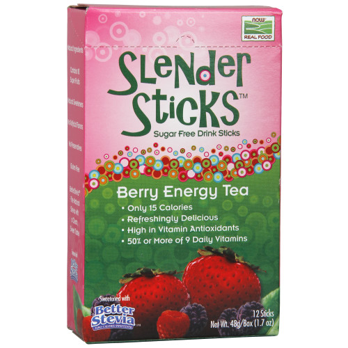 Now Vitamins - Slender Sticks Berry Energy Tea Sugar Free Drink Sticks 12 / 1.7 oz. Sticks-OUT OF STOCK