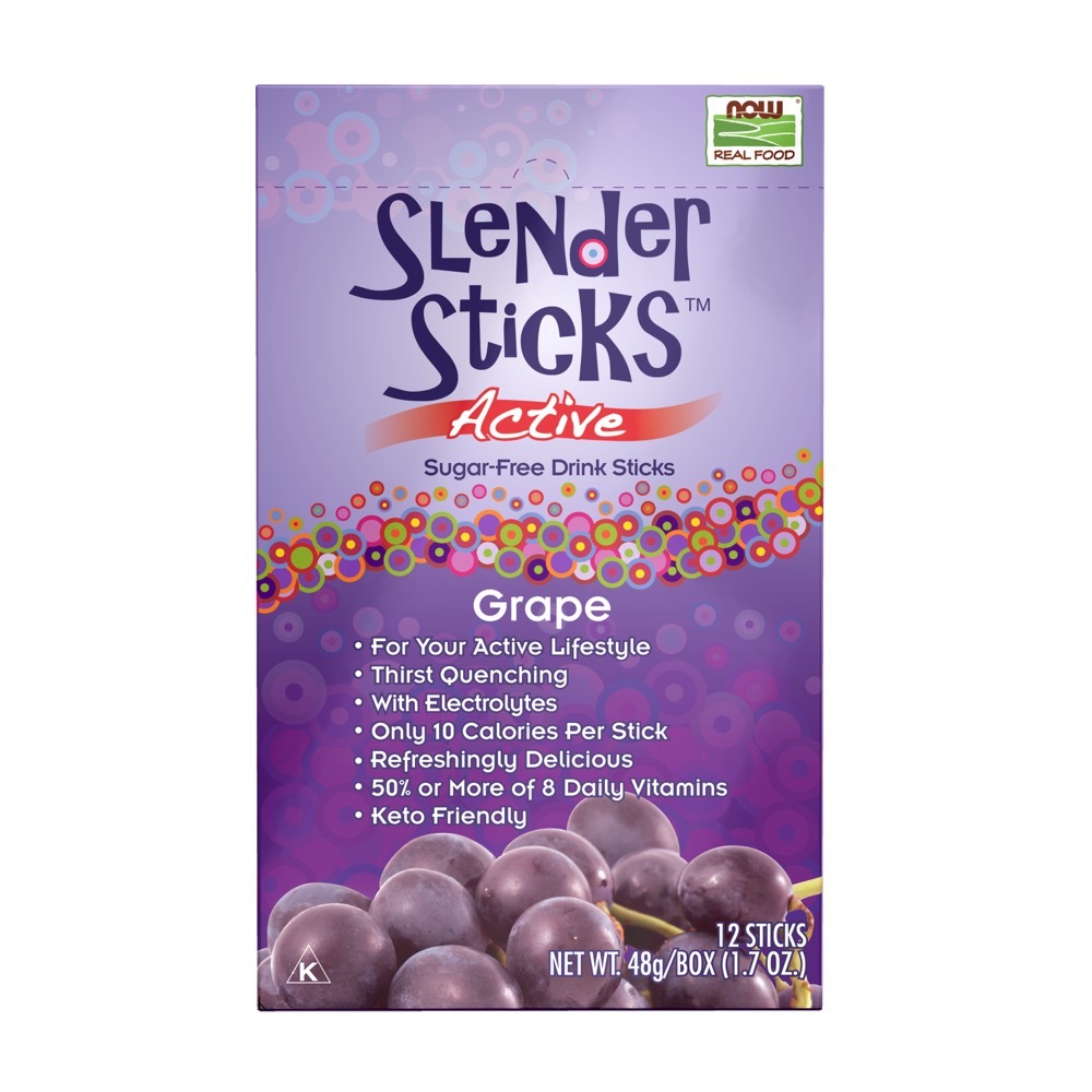 Now Vitamins - Slender Sticks Grape 12 Sticks/ New Wt. 48gr