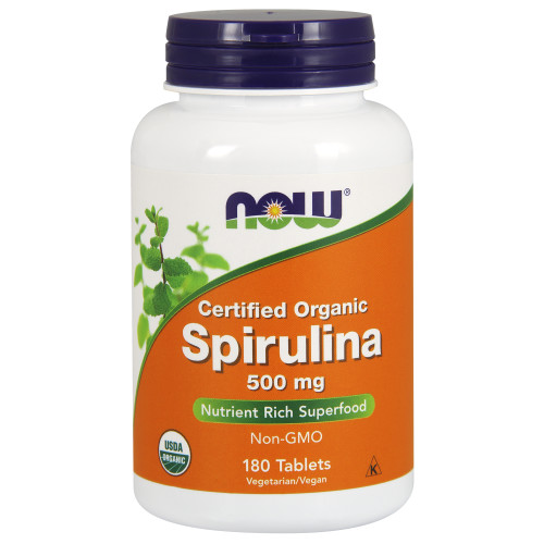 Now Vitamins - Spirulina Certified Organic 500 Mg 180 Tabs-UNAVAILABLE