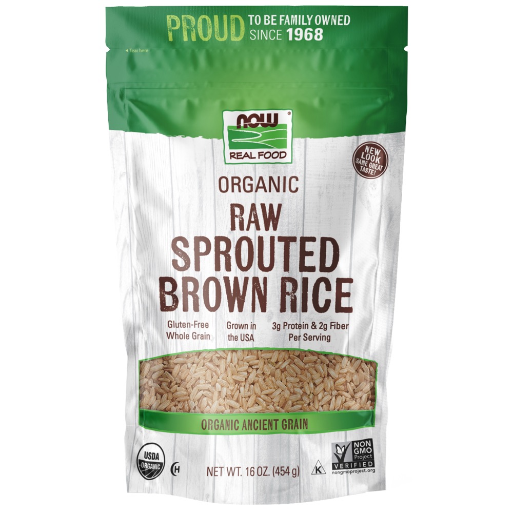 Now Vitamins - Sprouted Brown Rice, Organic 16 oz