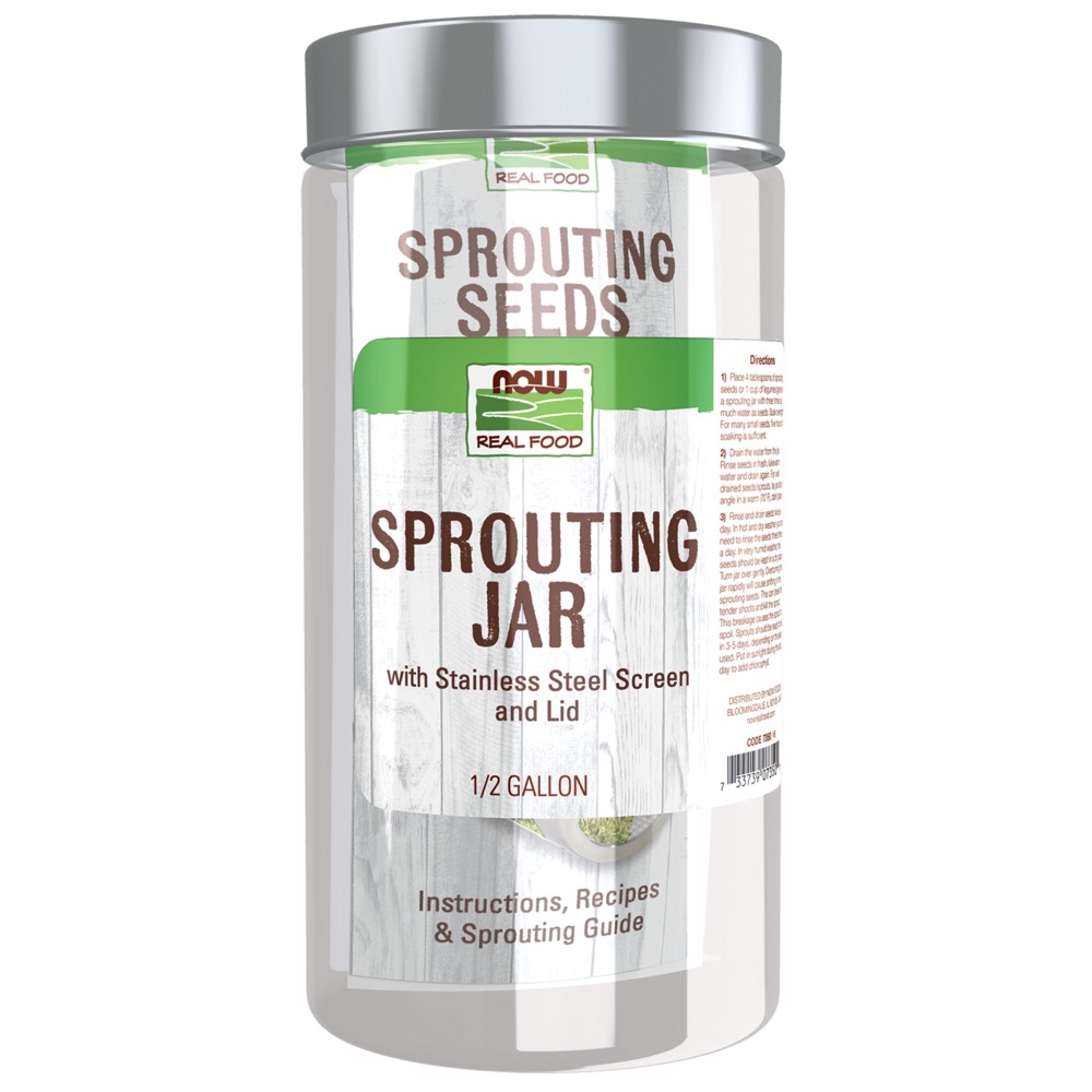 Now Vitamins - Sprouting Jars 1/2 Gal For 6 Jars