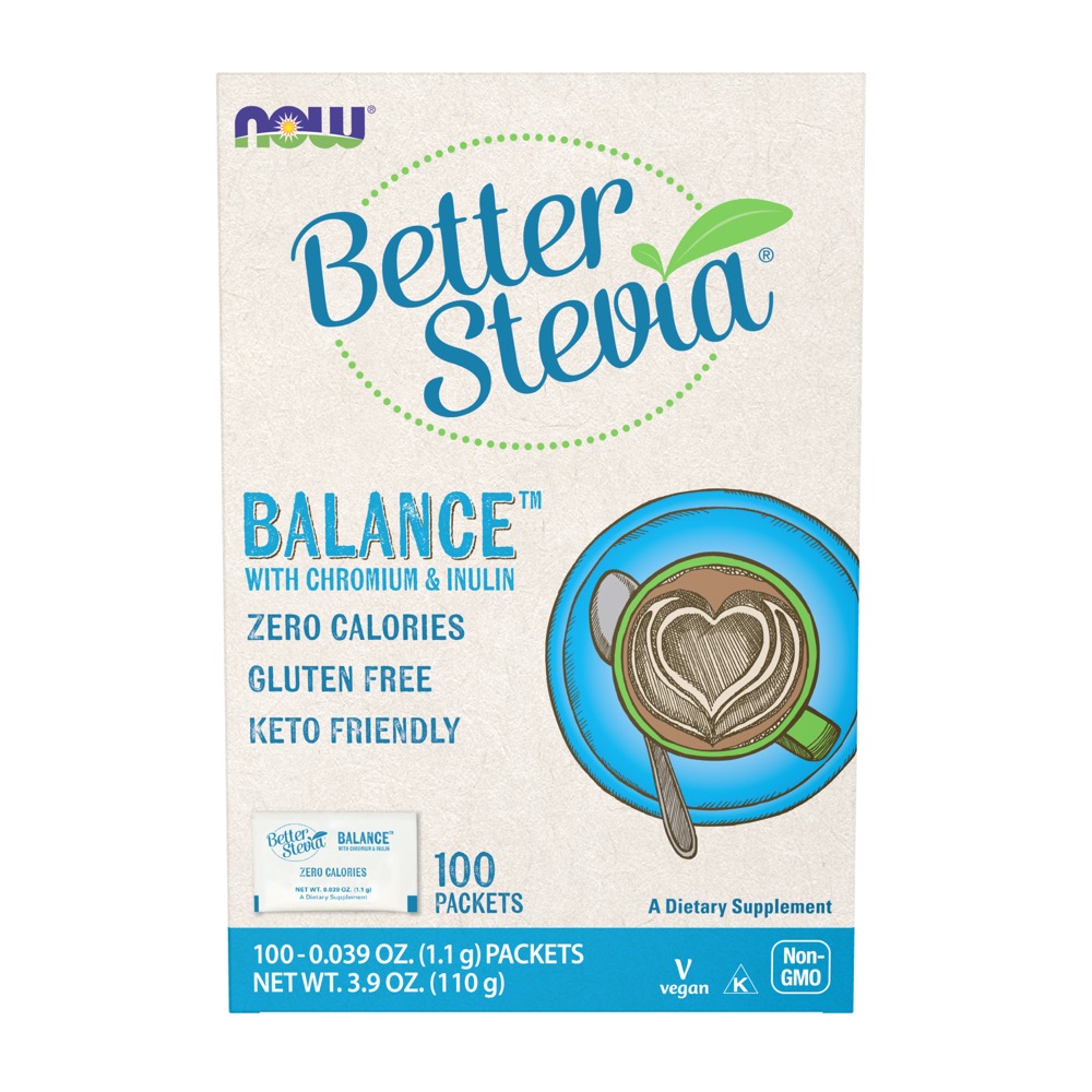 Now Vitamins - Stevia Balance With Inulin And Chromium 100 Packets