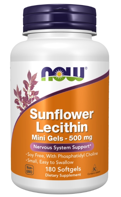 Now Vitamins - Sunflower Lecithin Mini Gels - 500mg 180sg