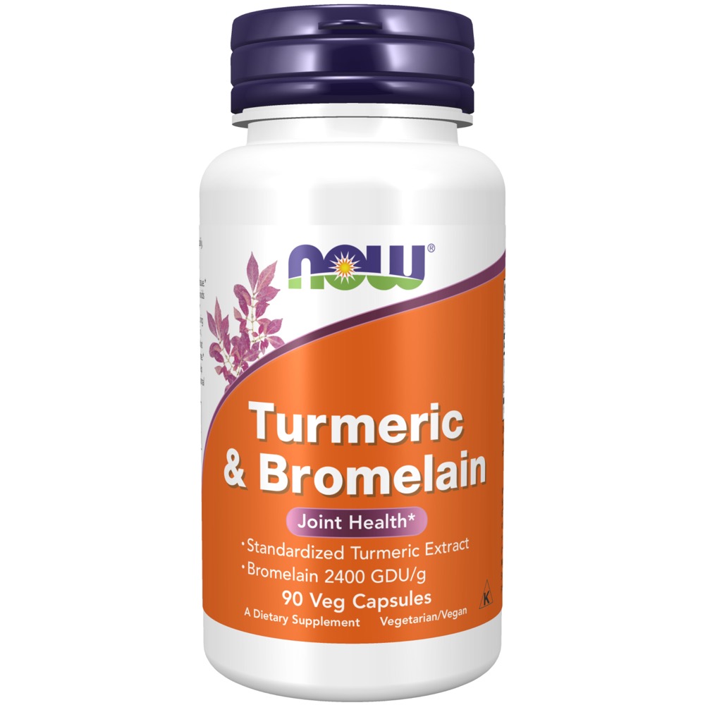 Now Vitamins - Turmeric & Bromelain 90 Vcaps