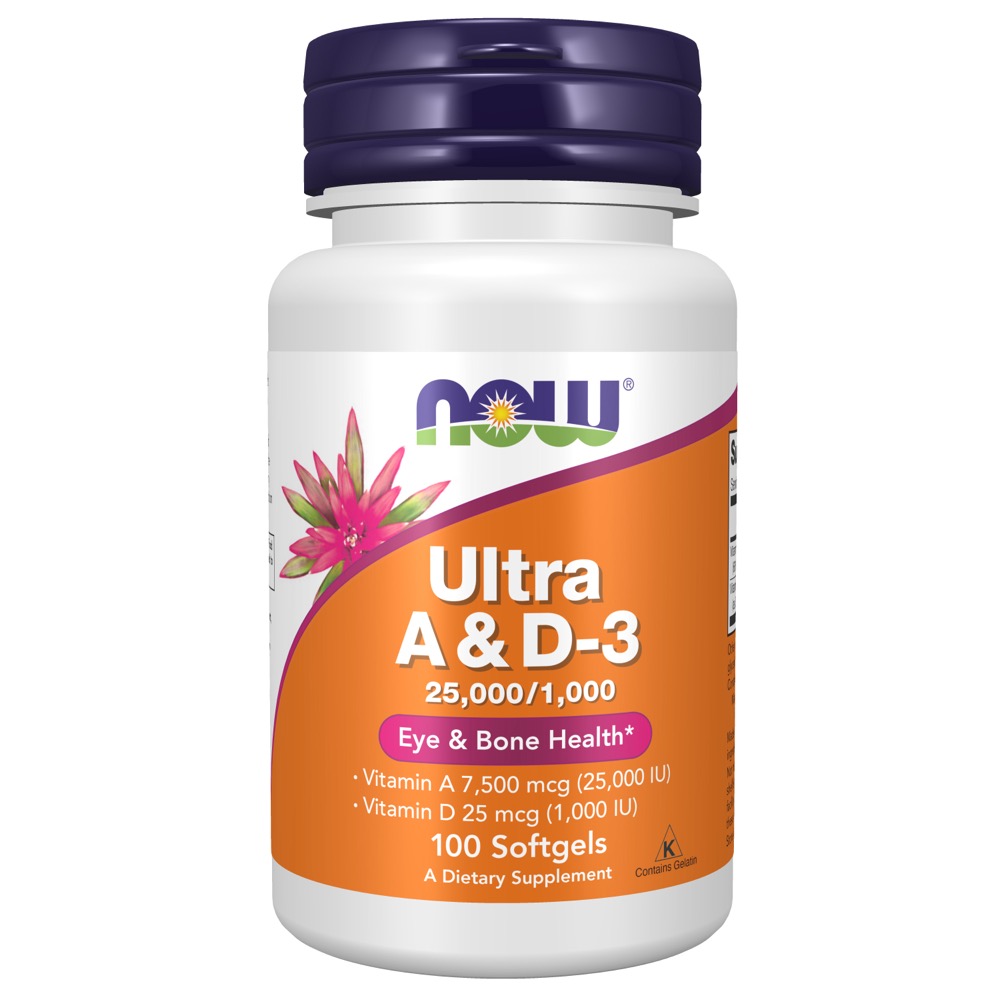 Now Vitamins -  Ultra A & D-3  25,000/1,000 UI 100 Softgels