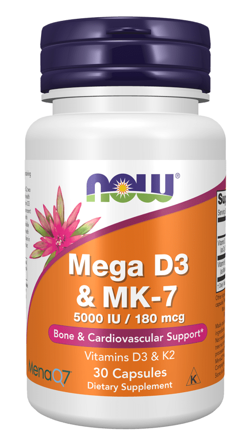 Now Vitamins - Mega D3 & MK-7 30 Caps