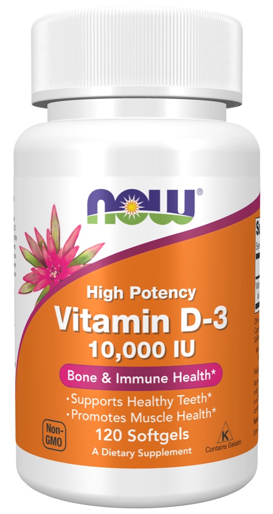 NOW Vitamins - D-3 (Vitamin) 10,000 IU 120 SGels