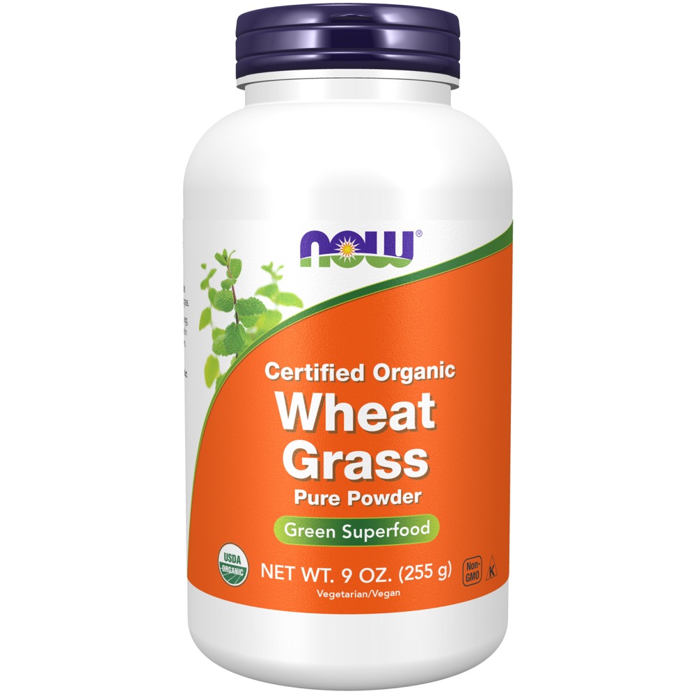 Now Vitamins - Wheat Grass Powder 9 oz. Organic, Non-Ge
