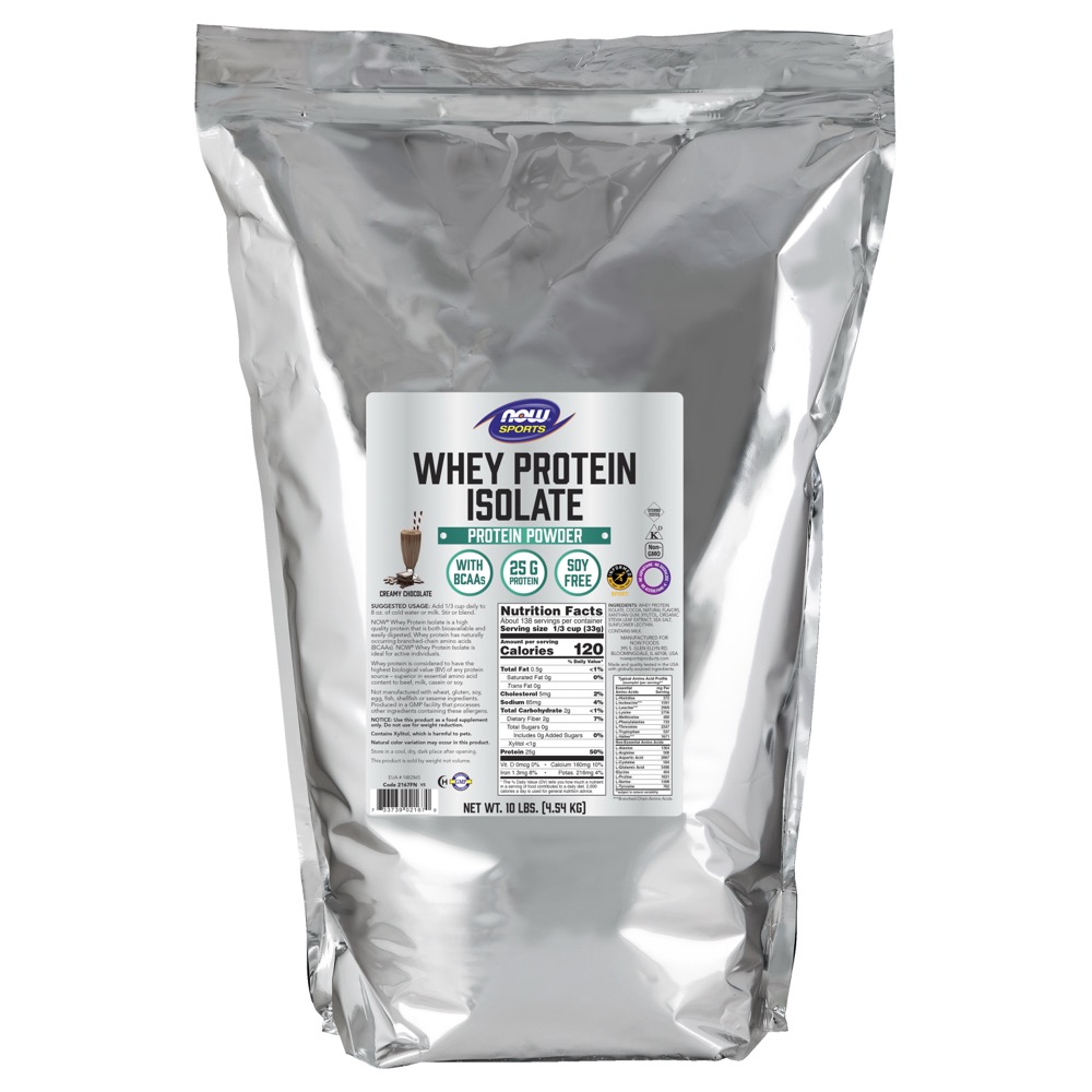 Now Vitamins - Whey Protein Isolate 10 Lbs. - Dutch Chocolate
