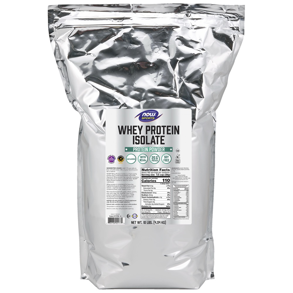 Now Vitamins - Whey Protein Isolate 10 Lbs. - Natural Unflavored