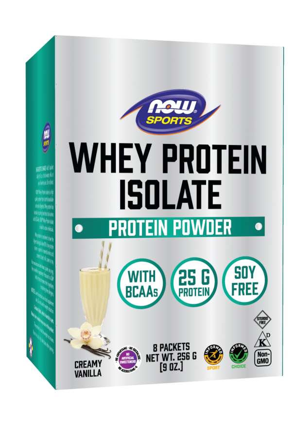 Now Vitamins - Whey Protein Isolate Creamy Vanilla Powder 8 Packets-OUT OF STOCK