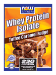 Now Vitamins - Whey Protein Isolate Toffee Caramel Fudge 14 Packets/Box (30 g each)