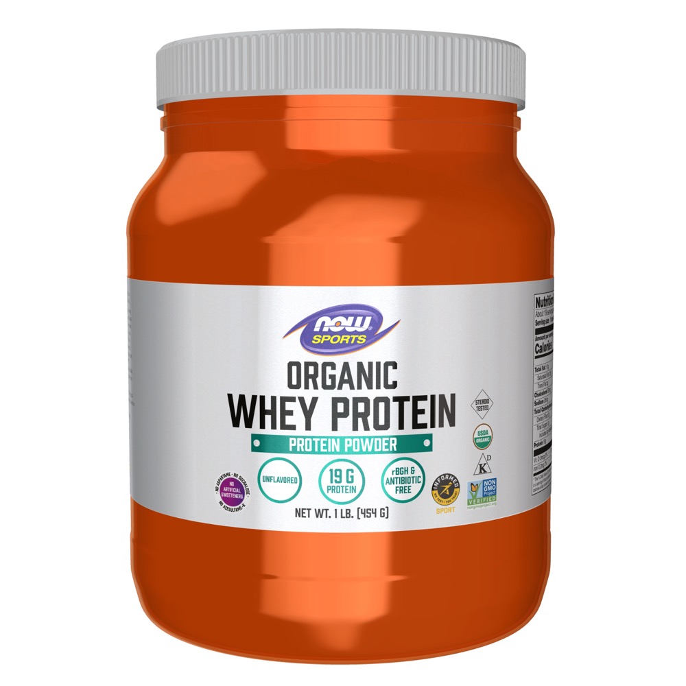 Now Vitamins - Whey Protein Natural Unflavored Organic 1 Lb.
