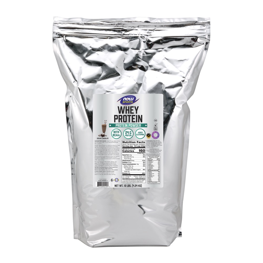 Now Vitamins - Whey Protein Powder Chocolate 10 Lbs 