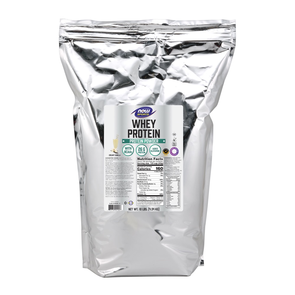 Now Vitamins - Whey Protein Powder Vanilla 10 Lbs