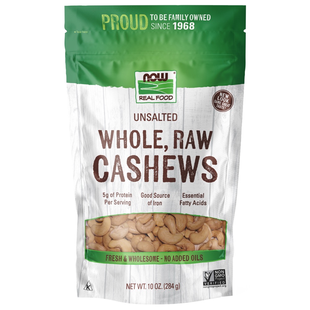Now Vitamins - Cashews, Whole Raw 10 oz.
