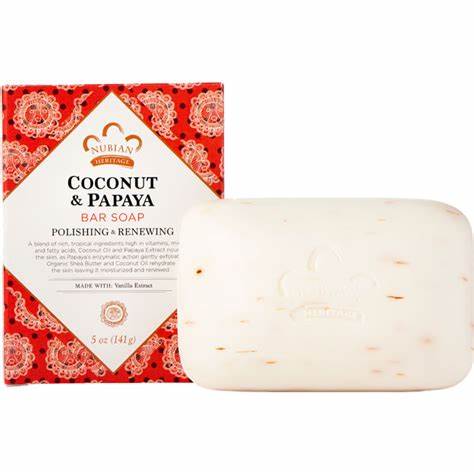 Nubian Bar Soap Coconut & Papaya 5 OZ