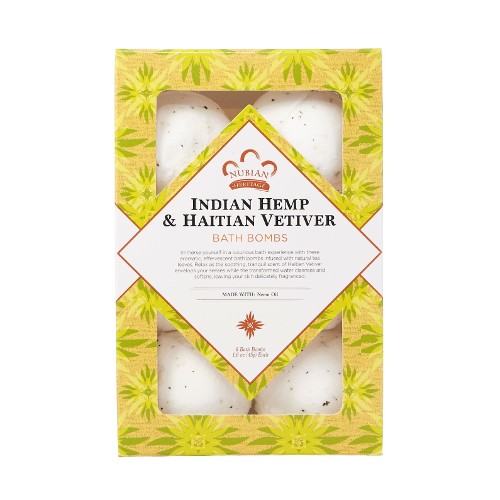 Nubian Bath Bomb,Hemp,Vetiver 6 CT/2OZ