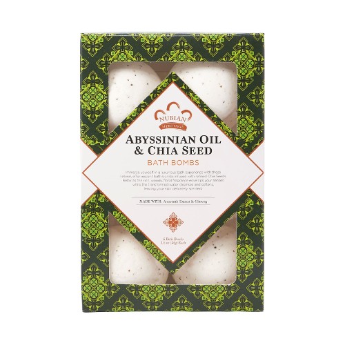 Nubian Bath Bombs,Abyssinin,Chia 6CT/2OZ-OUT OF STOCK