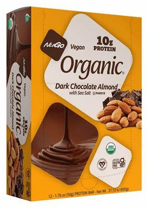 Nugo Bar Vegan Organic Dark Chocolate Almond 1.76oz 12Bars