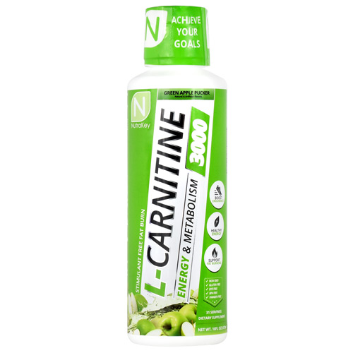 Nutrakey Liquid L-Carnitine 3000 Green Apple 31/Serv