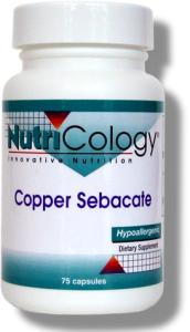 Nutricology Copper Sebacate, Vegicaps 75     TEMPORARILY UNAVAILABLE