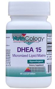 NutriCology DHEA 15 mg Micronized Lipid Matrix 60 Scored Tabs