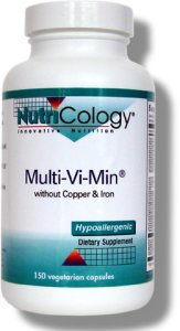 Nutricology Multi-Vi-Min W/O Cu & Fe, Vegicaps 150-TEMP OUT OF STOCK