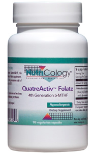 Nutricology QuatreActiv Folate 4th Generation 5-MTHF 90 Vegetarian Caps
