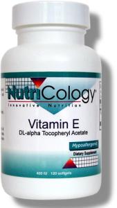 Nutricology Vitamin E, 400Iu, Softgels 120