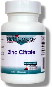 Nutricology Zinc Citrate 25 Mg, Vegicaps 60