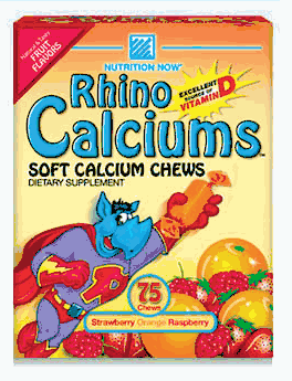 Nutrition Now Rhino Calcium,Chwbl,Fruit 75 Chew-TEMP UNAVAILABLE